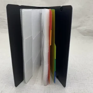 Portable PP Business Card Holder with 5 Color Index Tabs for Credit Card Storage