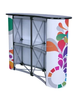 Portable Pop-Up Display Counter with Backdrop