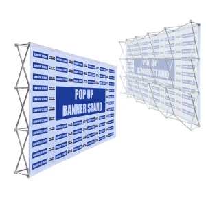 Portable Pop-Up Display Stand with Backdrop Banner