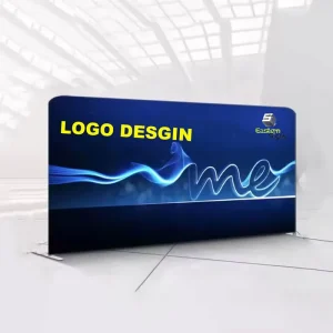Portable Pop Up Display for Trade Show Straight Backdrop Tension Fabric Advertising Exhibition Stand Banner Wall Stand