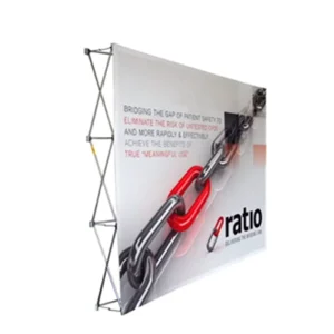 Portable Pop-Up Exhibition Display Banner Stand Eco-Friendly Floor-Standing Backdrop