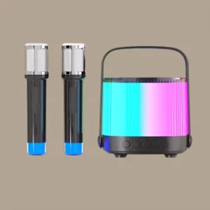 Portable Rechargeable High-Power Outdoor Karaoke Bluetooth 5.0 Speaker with Wireless Microphone