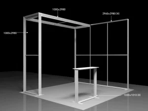Portable Rectangular Aluminum Modular Exhibition Booth and Trade Show Display Stand, 10x10ft SEG