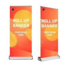 Portable Retractable Aluminum Base Roll Up Banner Stand for Trade Show Exhibitions Easy Installation Display Board Advertising