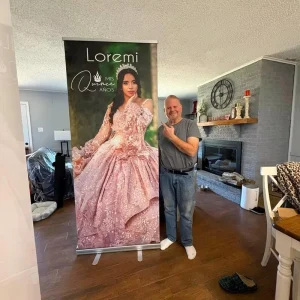 Portable Retractable Waterproof Roll Banner Aluminum Alloy Frame UV Printed Custom Color for Outdoor Street Activity Event