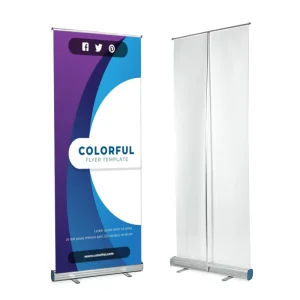 Portable Roll Up Banner Pullup Stand for Trade Shows Aluminum Frame Advertising Equipment