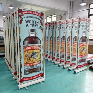 Portable Roll-Up Display Banner with Carry Bag UV Fade-Resistant Custom Size for Indoor Trade Fairs