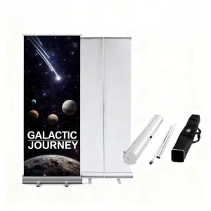 Portable Roll up Display Stand Retractable Banner with Cassette Mechanism Lightweight Aluminum for Promotions and Exhibitions
