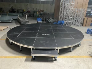 Portable Round Aluminum Stage with Adjustable Height for Events and Performances