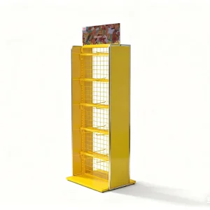 Portable Rust-Proof Metal Display Rack with Detachable Shelves and Varnish Finish for Home or Retail Use