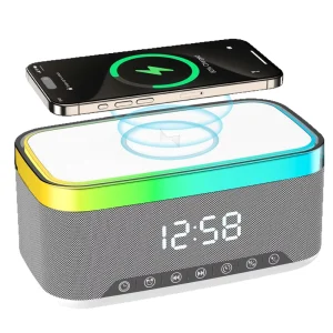 Portable Speaker With 15W Wireless Charging Desktop Night Light Speaker