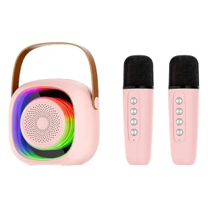 Portable Speaker With Microphone Home Party Outdoor Music Speaker With Colorful Led Light