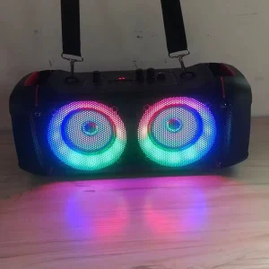 Portable Speaker with Subwoofer TWS Wireless Speakers with Booming Bass FM Radio RGB Lights Stereo Sound for Home Outdoor