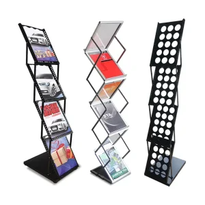 Portable Steel Brochure, Catalogue, and Flyer Stand with Bag or Case