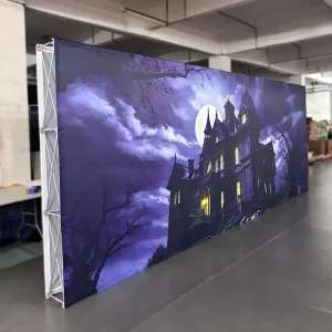 Portable Straight Tension Fabric Pop-Up Backdrop Banner Stand for Trade Shows