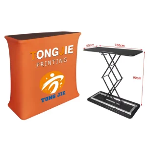 Portable Tension Fabric Pop-Up Display Counter Table for Trade Shows and Exhibitions