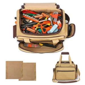 Portable Tool Bag with Adjustable Shoulder Strap for Electricians Mechanics Carpenters and HVAC