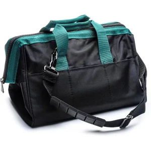 Portable Tool Bag with Waterproof Construction Tool Storage with Multiple Interior and Exterior Pockets