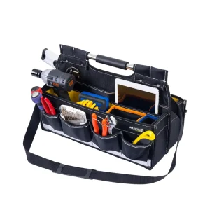 Portable Tool Tote Bag with Handle Foldable Tool Bag Organizer Tools Bags for Men Heavy Duty for Electricians Plumbers