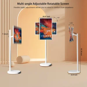 Portable Touch Screen Wheels 21.5 24 32 Inch Smart TV Android 13 Rechargeable LCD Monitor Elevator Use
