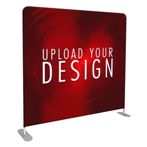 Portable Trade Show Booth Frame with Tension Fabric Pop-Up Display Backdrop Banner and Stand