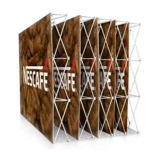 Portable Trade Show Fabric Display Backdrop Wall Pop-Up Banner with Aluminum Stand