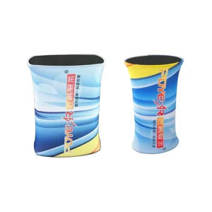 Portable Trade Show Oval and Square Tension Fabric Display Table Pop-up Counter