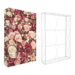 Portable Trade Show Pop-Up Display Stand with Tension Fabric Backdrop 8ft x 8ft Exhibition Booth