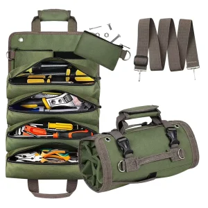 Portable Waterproof Hand Held Roll Type Electrician’s Bag Car Hanging Storage Tool Bag Customizable OEM Tool Storage Pouch