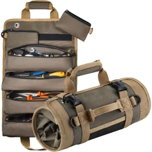 Portable Waterproof Rollable 4 Large Compartments Detachable Pouch Tool Bag with OEM ODM