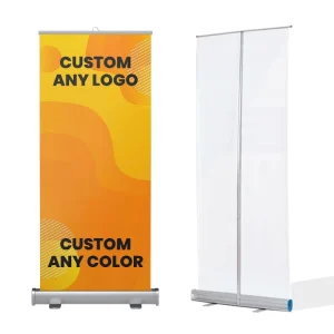 Portable Wide-Base Aluminum Retractable Custom Pop-Up Banner Display Stand