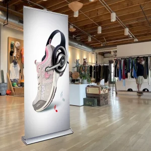 Portable Wide-Base Retractable Roll-Up Banner Display Stand
