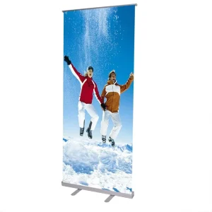 Portable Wide-Screen Roll-Up Banner Stand Aluminum Frame Custom Color Banner with Custom Graphic