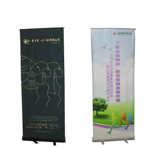 Portable Widescreen Retractable Roll Up Banner Stand with Custom Graphic