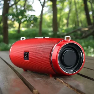 Portable Wireless Speaker Double Subwoofer Heavy Bass Waterproof Plastic Cabinet LED Microphone for Outdoor Travel Parties