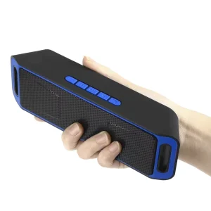 Portable Wireless Speaker with USB, TF Card, FM Radio, Stereo Bass, Subwoofer and Microphone