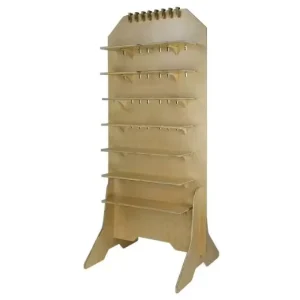 Portable Wooden Floor-Standing Display Stand with Configurable Shelves