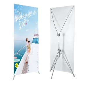 Portable X Banner Display Stand Optional Sizes 60 x 160 cm and 80 x 180 cm with Nonwoven Fabric Bags