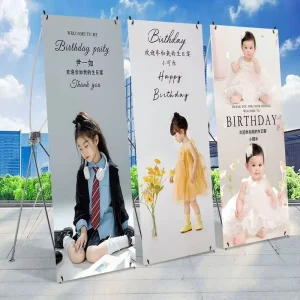 Portable X Banner Display Stand Weatherproof Design Aluminum Frame Polyester Vinyl Banners Stand Alone Mounting for Outdoor