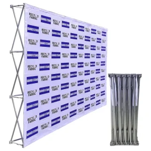 Portable X Banner Stand with Aluminum Frame and Reusable Polyester Fabric