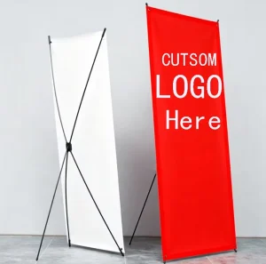 Portable X Banner Stand with Custom Logo Print Aluminum Frame