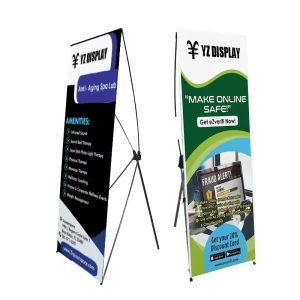 Portable X Stand Banner Display with Polyester Flags Weatherproof for Exhibitions and Advertising