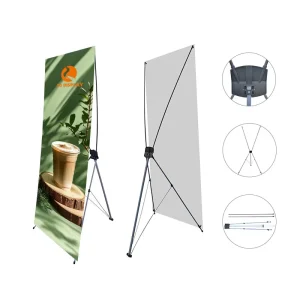 Portable X Stand Reinforced Aluminum Adjustable Banner Display Advertising CMYK Digital Printing Vinyl Weatherproof Promotions