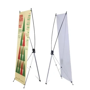 Portable X Stand Reinforced Aluminum Adjustable Banner Display Exhibitions CMYK Digital Printing Weatherproof Polyester