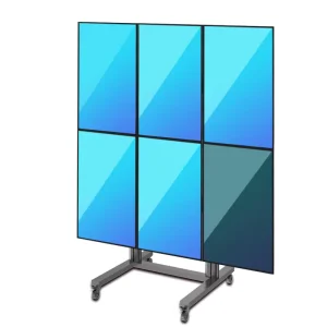 Portrait 6-Screen LCD Wall Stand Mobile TV Cart for 40-55 Inch TVs (3*2)