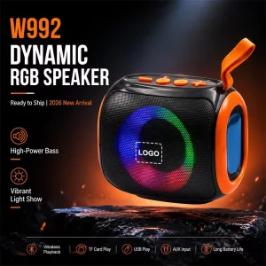 Powerful Mini Portable Speaker RGB LED Light Wireless Outdoor Speaker Battery Powered Music Speaker