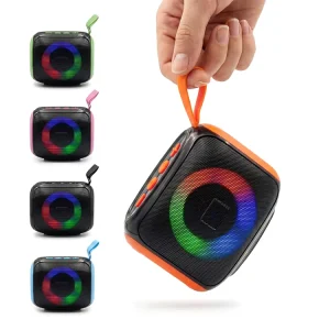 Powerful Mini Portable Speaker RGB LED Lighting Wireless Outdoor Speaker Battery Powered Music Speaker
