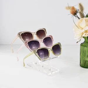 Premium Acrylic Eyeglasses Frame Riser Display Stand Assembled Card Mount Subrack Tool Free Easy Assembly Countertop Showroom
