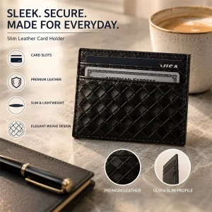 Premium Quality Luxury Custom Slim Minimalist PU Leather ID Business Cards Wallets Card Holder for Packaging