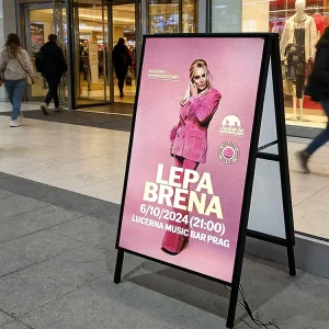 Premium Shopping Mall Store A Frame Poster Display Floor Standing Shop A Frame Sidewalk Sign Board Outdoor